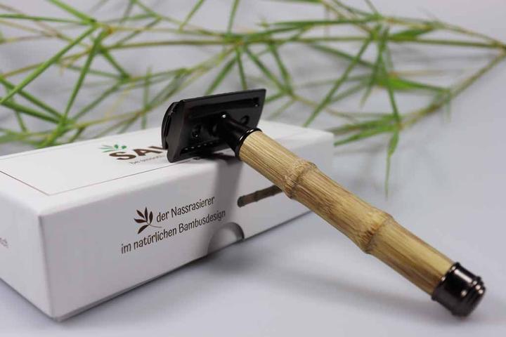 Immagine prodotto Sawoo Rasoio di bambù in ottone e legno di bambù con 10 lamette incluse