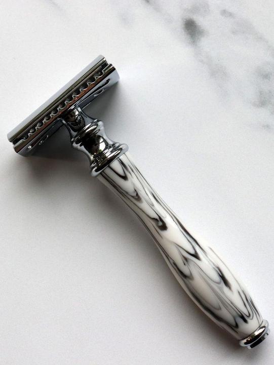 Immagine prodotto Sawoo Rasoio Marmory in ottone di alta qualità con 10 lame incluse