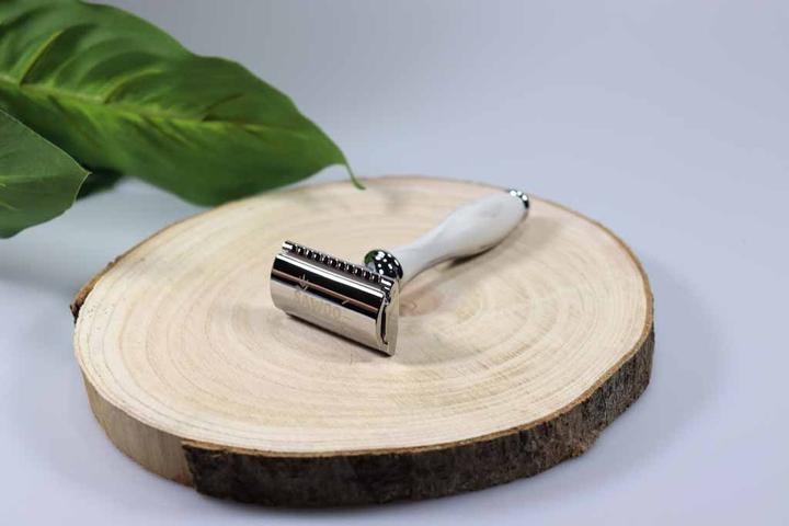 Immagine prodotto Sawoo Rasoio Marmory in ottone di alta qualità con 10 lame incluse