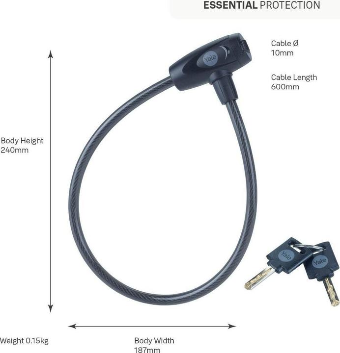 Produktbild Yale Essential Security Keyed Cable Lock (60 cm)