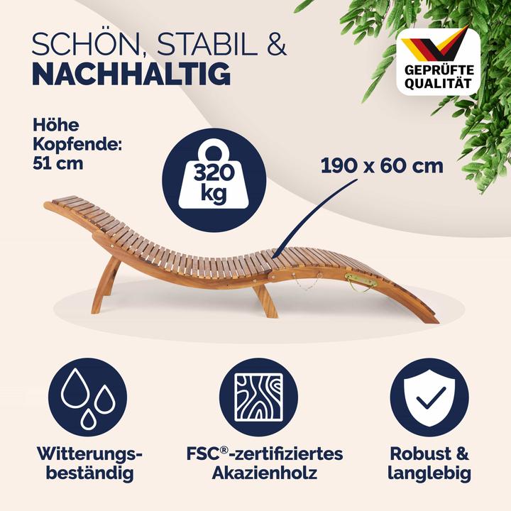 Actual product image Casaria Sun lounger (190 cm)