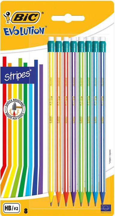 Bic Evolution Bleistifte mit Radiergummi (HB, 8 x)