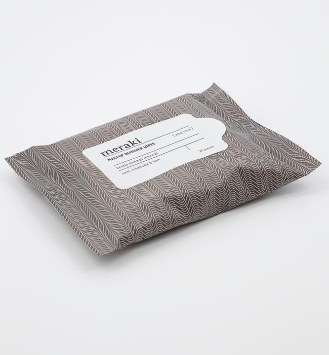 Actual product image Meraki Makeup remover wipes, Aloe vera, warmes Grau/Weiss (Facial cleansing wipes)