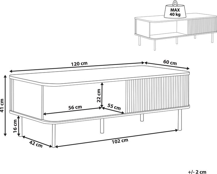 Actual product image Beliani Jose (120 x 60 x 41 cm)
