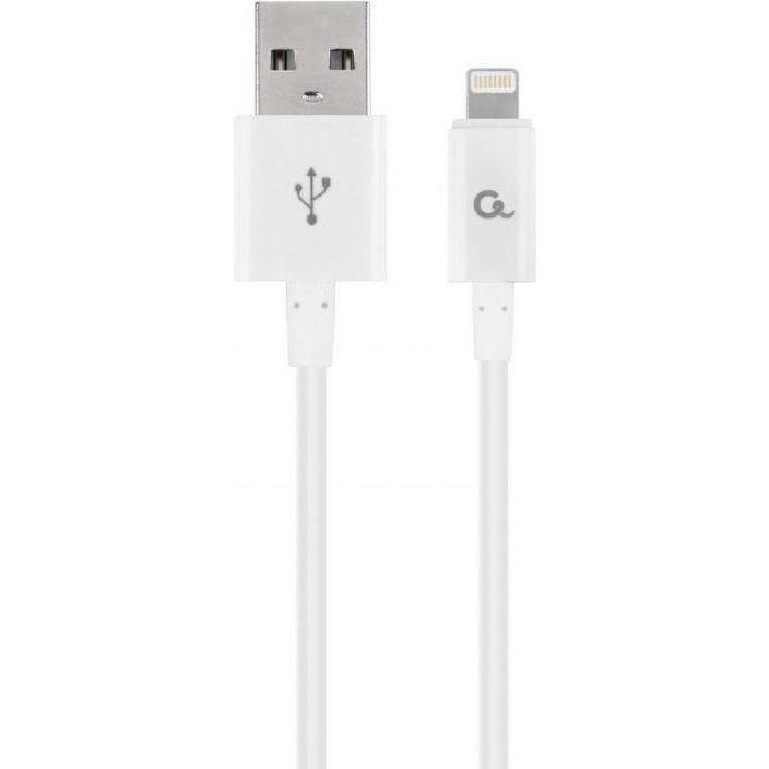 Gembird CC-USB2P-AMLM-1M-W Lightning-Kabel Weiss (1 m, USB 2.0), USB Kabel