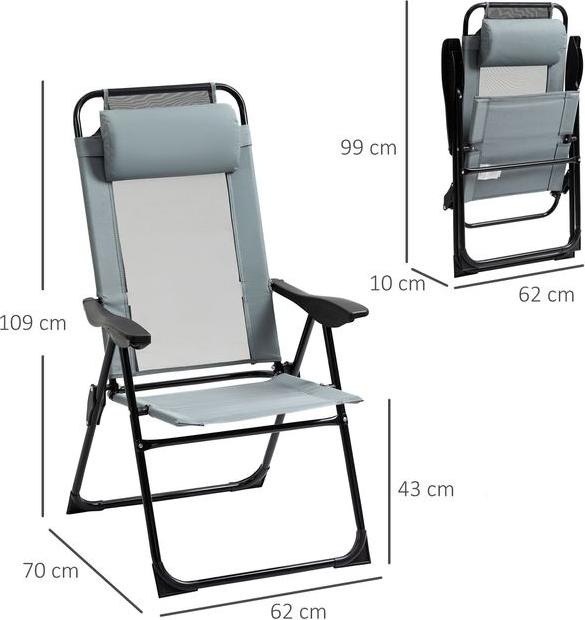 Produktbild Swisshandel24 2er-Set Klappstuhl klappbarer Gartenstuhl mit verstellbarer Rückenlehne Armlehne Campingstuhl für Ga