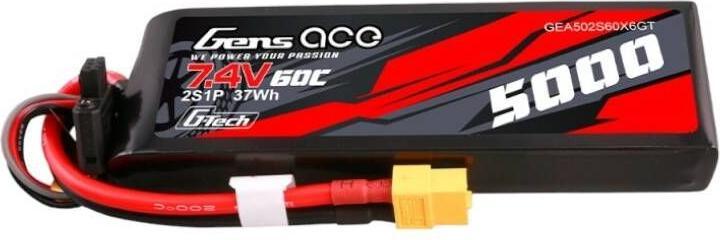 Actual product image Gens Ace G-Tech 5000mAh 7.4V 60C 2S1P Lipo PC material case with XT60 Plug (7.40 V, 5000 mAh)