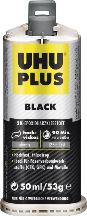 Actual product image UHU Plus Black High viscosity two-component adhesive 45685 50 ml (53 g, 50 ml)
