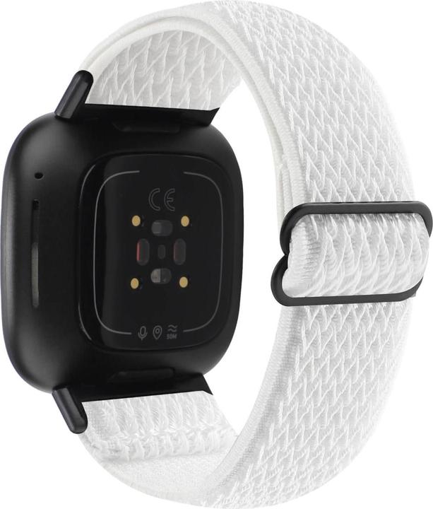 Produktbild Cover-Discount Fitbit Versa 4 / Sense 2 - Nylon Ersatzarmband weiss (Nylon, Versa 3, Sense)