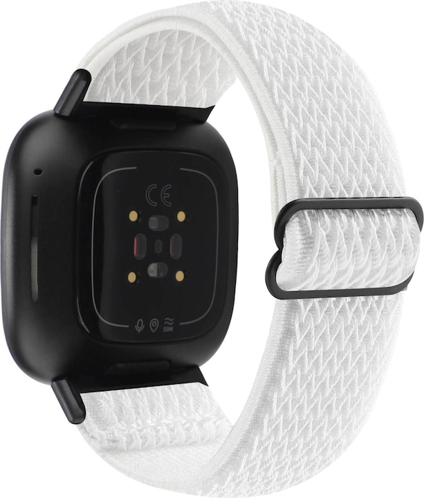 Produktbild Cover-Discount Fitbit Versa 4 / Sense 2 - Nylon Ersatzarmband weiss (Nylon, Versa 3, Sense)