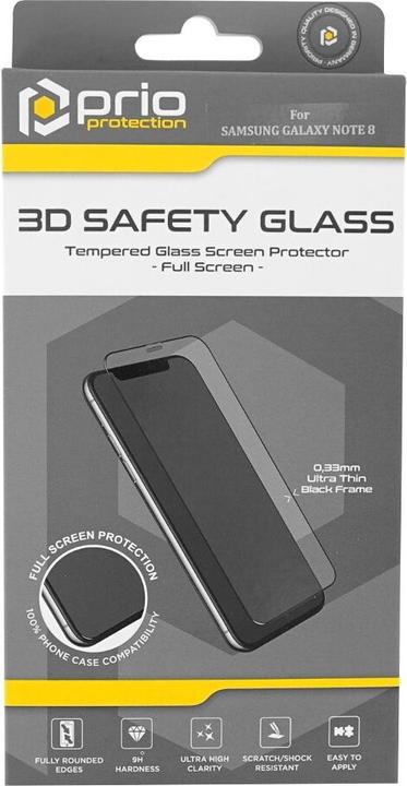 Produktbild prio 3D Displayschutzglas für Samsung Note 8 schwarz (1 Stk., Samsung Galaxy Note 8)