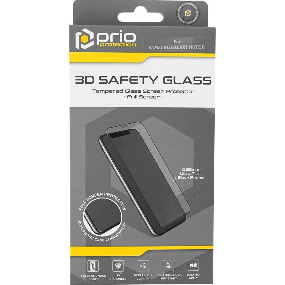 Thumbnail - prio 3D Displayschutzglas für Samsung Note 8 schwarz (1 Stück, Samsung Galaxy Note 8), Smartphone Schutzfolie, Schwarz