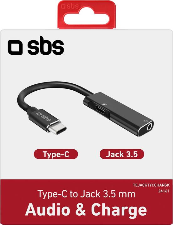 Immagine prodotto SBS Connettore USB-C a presa jack da 3,5 mm con porta di ricarica USB-C (Jack da 3.5mm, USB tipo C)