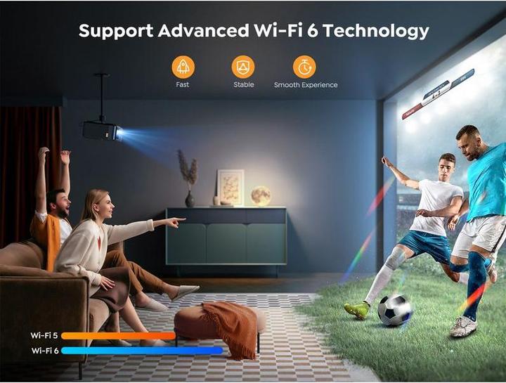 Productafbeelding Yaber K2s, Slimme filmprojector voor thuisbioscopen, 800 ANSI, WiFi6, Dolby audio, stembediening (Volledige HD, 800 lm, 1.3:1)