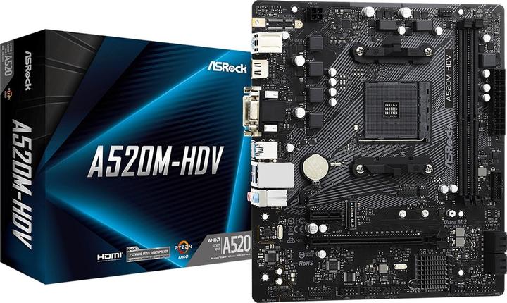 Productafbeelding AsRock A520M-HDV (AM4, AMD A520, mATX)