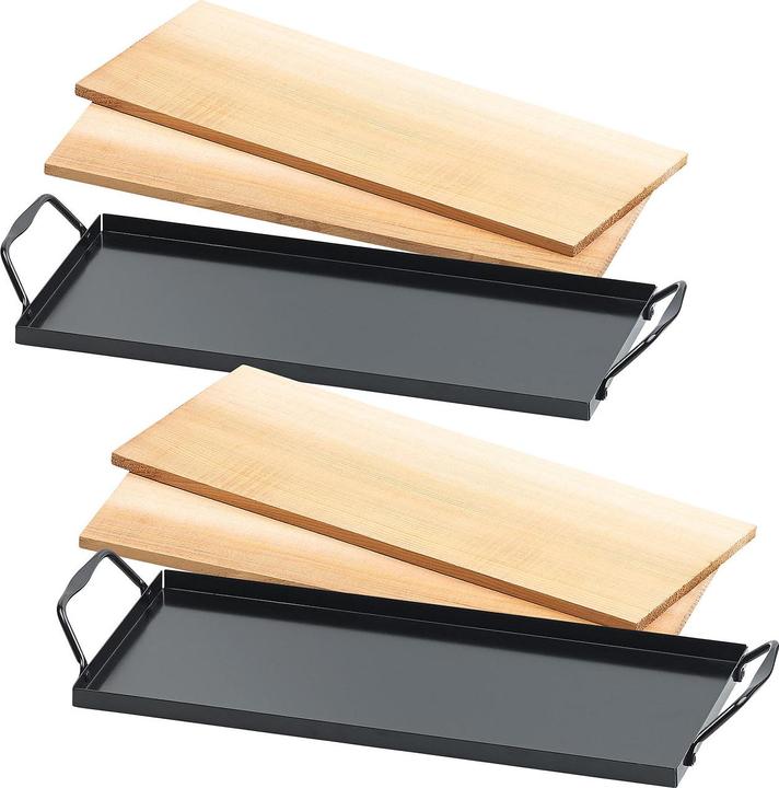Produktbild Rosenstein & Söhne 4 Zedernholz-Grillbretter für Holzkohle- & Gasgrills