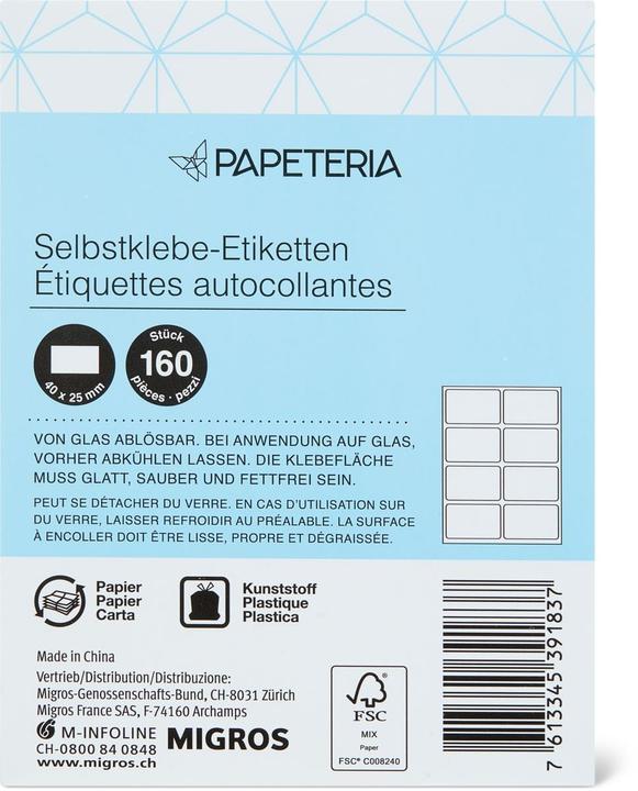 Produktbild Papeteria Selbstklebe Etiketten