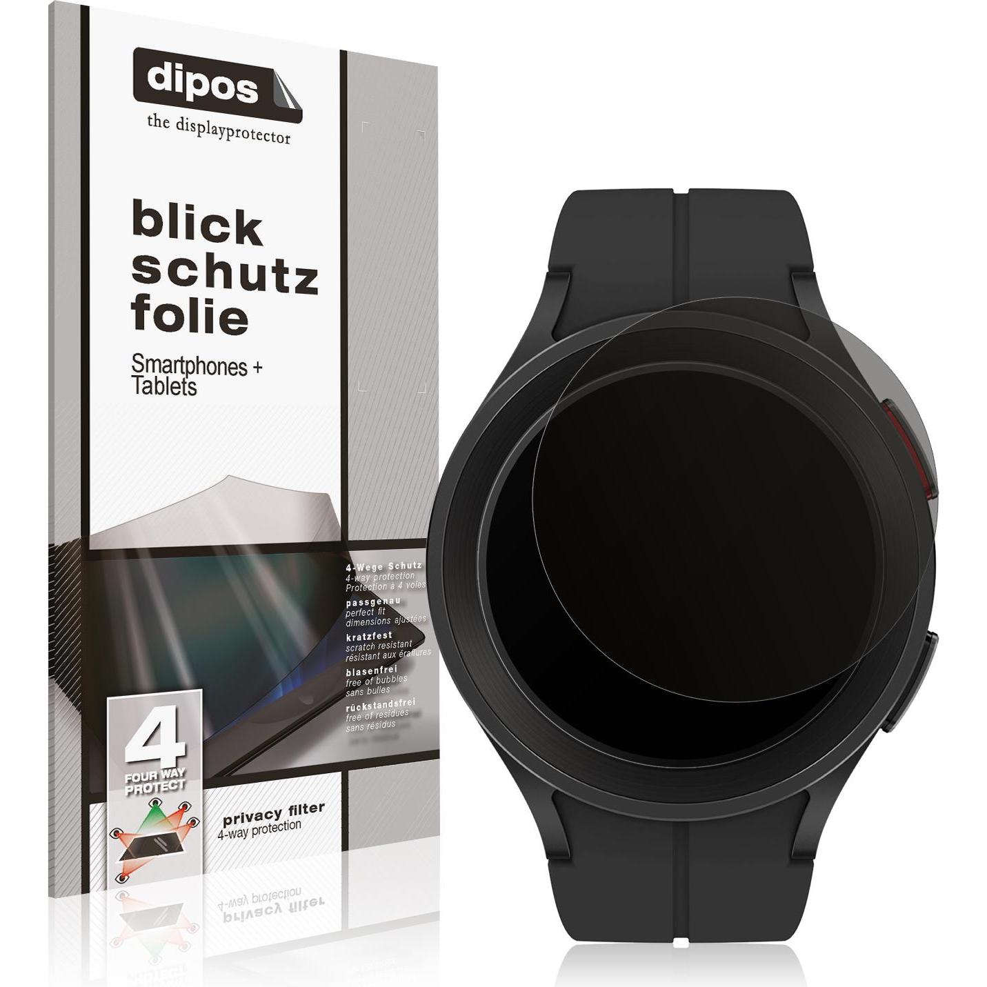 Dipos Blickschutzfolie 4-Way Privacy, Smartwatch Schutzfolie, Transparent