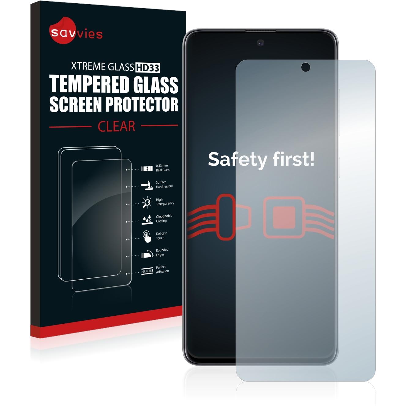 Savvies Panzerglas Hartglas Displayschutz (1 Stück, Samsung Galaxy A51), Smartphone Schutzfolie, Transparent