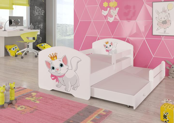 Produktbild ADRK Furniture Doppelbett mit Geländer und Matratzen PEPE II CAT 160X80 (160 x 80 cm)