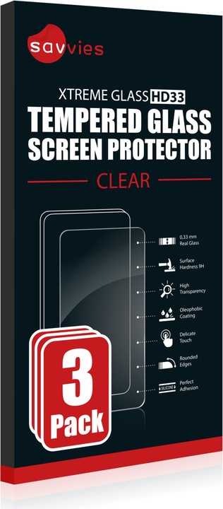 Actual product image Savvies Tempered Glass (3 Piece, Apple iPhone SE (2nd Gen))
