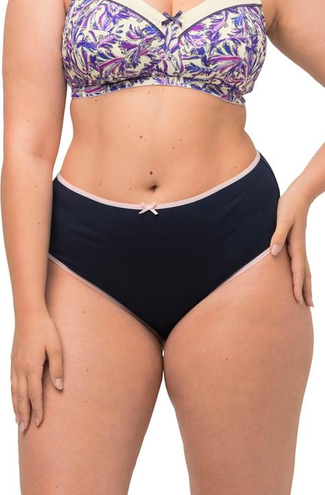 Immagine prodotto Ulla Popken Slip midi in confezione da cinque con orli colorati (60, Confezione da 5 pezzi)