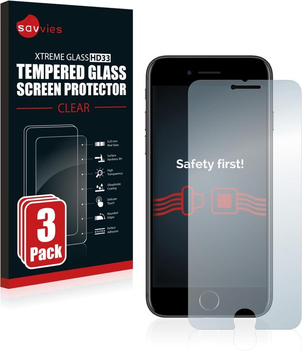 Actual product image Savvies Tempered Glass (3 Piece, Apple iPhone 7, Apple iPhone 8)