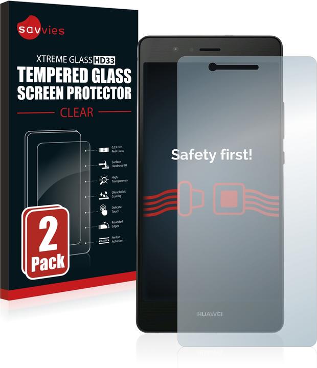 Actual product image Savvies Tempered Glass (2 Piece, Huawei P9 Lite)