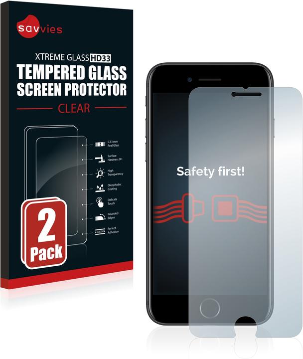 Immagine prodotto Savvies Vetro Temperato Pellicola Protettiva (2 pz., Apple iPhone 7)