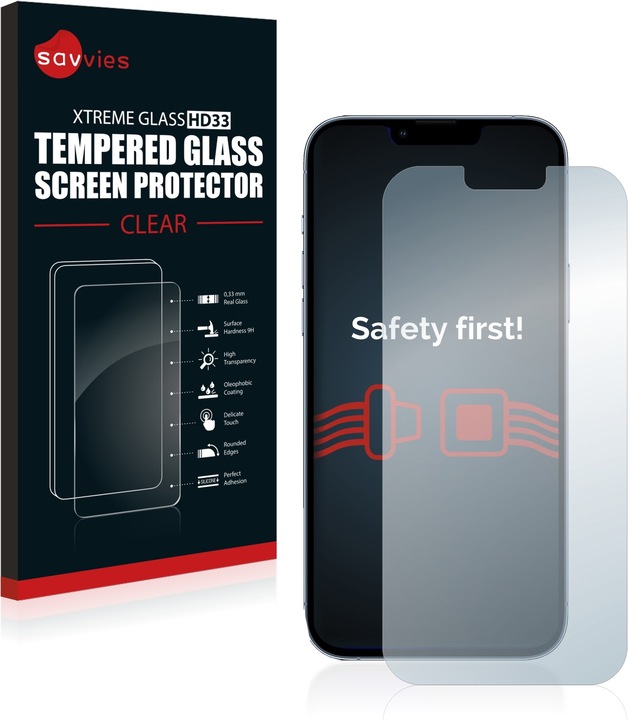 Actual product image Savvies Tempered Glass (1 Piece, Apple iPhone 13 Pro Max)