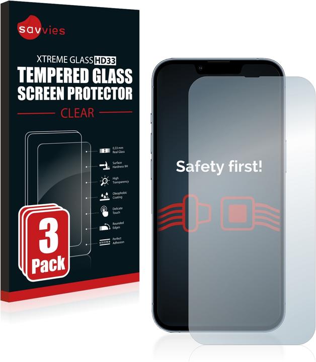 Produktbild Savvies Panzerglas Hartglas Displayschutz (3 Stück, Apple iPhone 13 Pro)