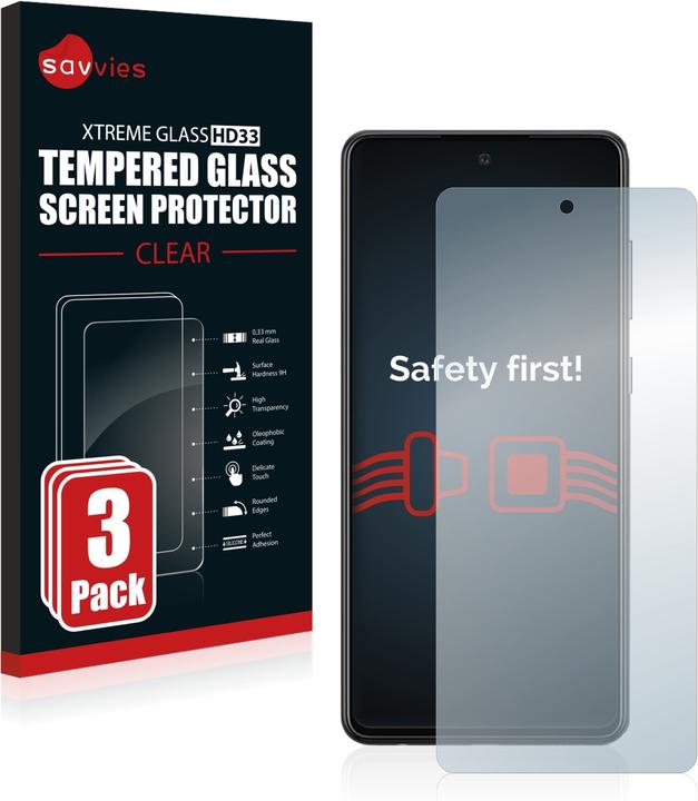 Actual product image Savvies Tempered Glass (3 Piece, Samsung Galaxy A72)