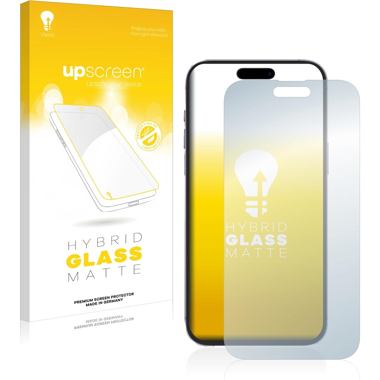 upscreen Reflection Shield Panzerglasfolie Matt (1 Stück, Apple iPhone 14 Pro Max), Smartphone Schutzfolie, Grau