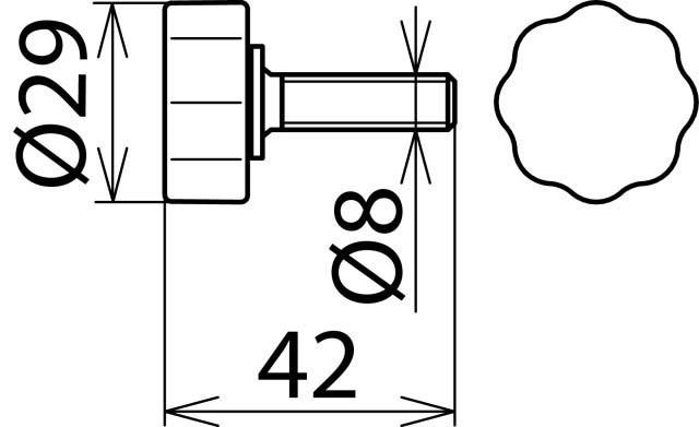 Produktbild Dehn Kunststoffschraube m. Sterngriff u. 766105 (Werkzeug)