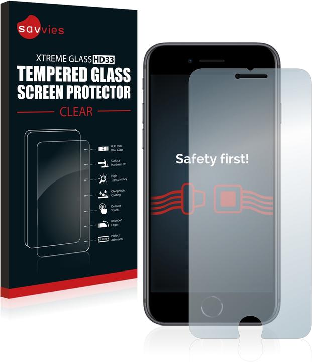 Produktbild Savvies Panzerglas Hartglas Displayschutz (1 Stück, Apple iPhone 8)