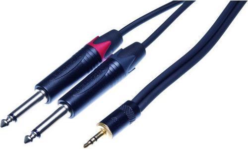 Image du produit Contrik Mini Plug 3 broches à 2x Plug 2 broches (6 m, Câble AUX, Câble jack 6,3 mm)