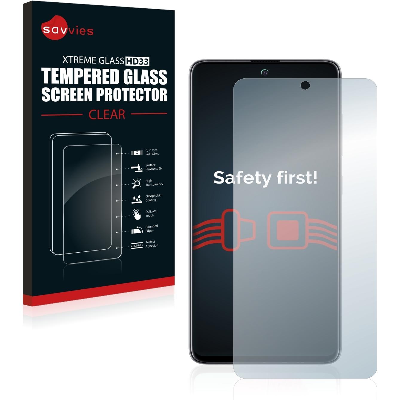 Savvies Panzerglas Hartglas Displayschutz (1 Stück, Samsung Galaxy A51 5G), Smartphone Schutzfolie, Transparent