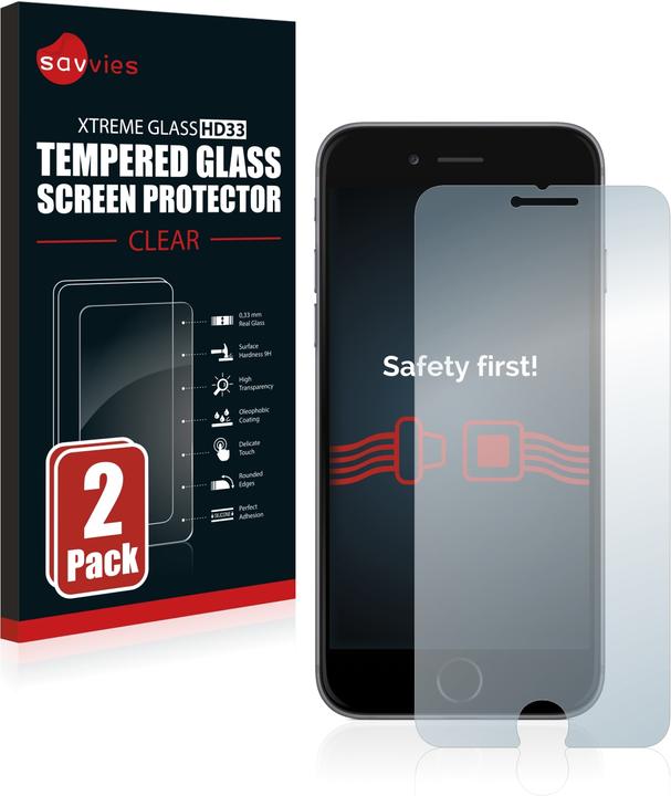 Actual product image Savvies Tempered Glass (2 Piece, Apple iPhone 6)