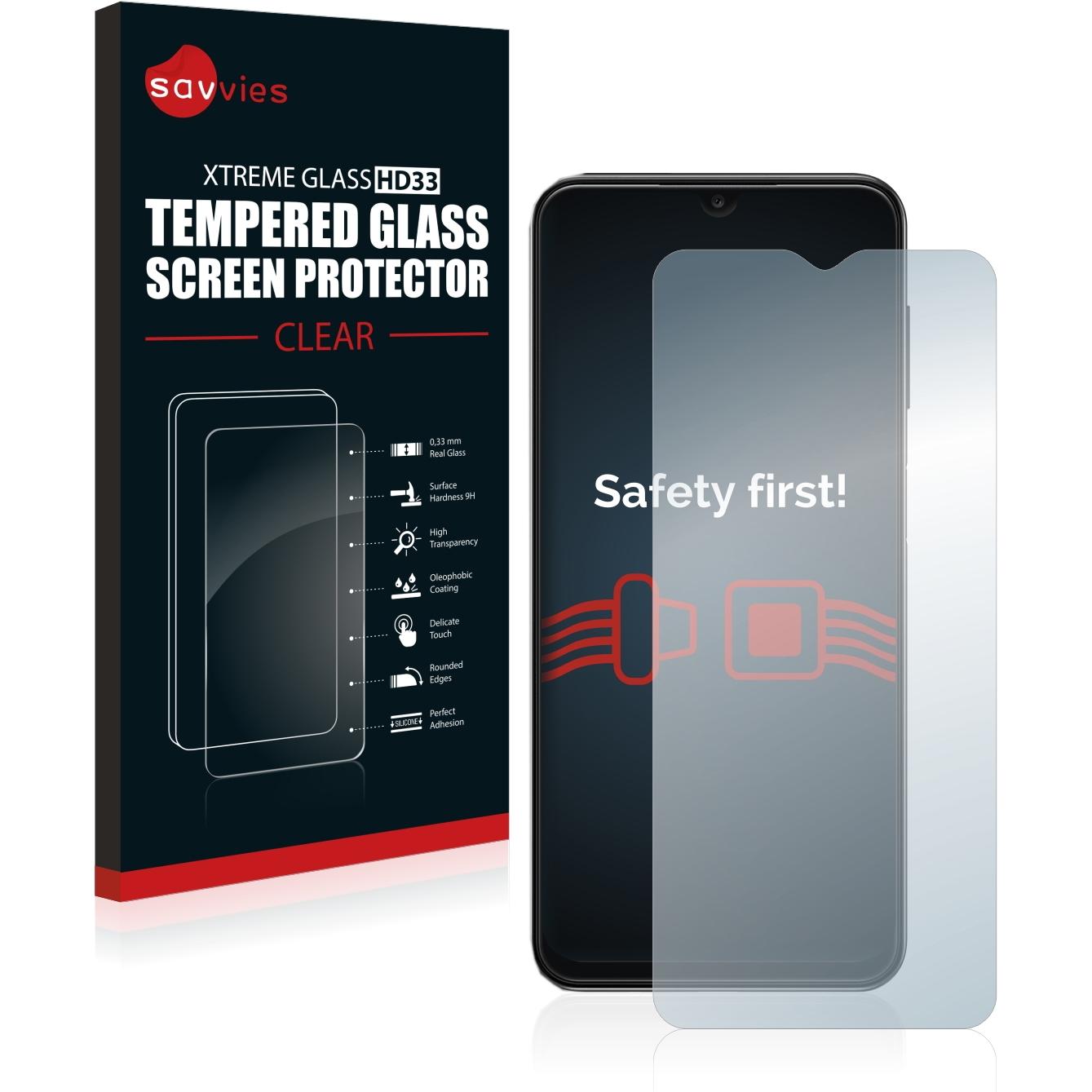 Savvies Panzerglas Hartglas Displayschutz (1 Stück, Samsung Galaxy A13), Smartphone Schutzfolie, Transparent