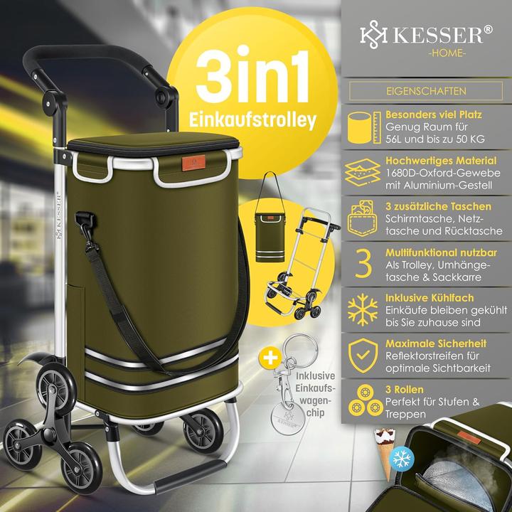 Produktbild Kesser Einkaufstrolley Treppensteiger mit Kühlfach