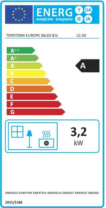 Energy Label Zibro Heating stove (3200 W)