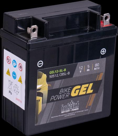 Image du produit Intact GEL12-5L-B Bike-Power Batterie scooter GEL 5Ah (DIN 50512) YB5L-B (12 V, 5 Ah, 130 A)