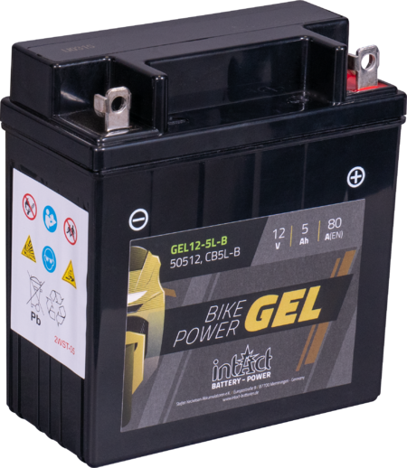 Intact GEL12-5L-B Bike-Power Batterie scooter GEL 5Ah (DIN 50512) YB5L-B (12 V, 5 Ah, 130 A)