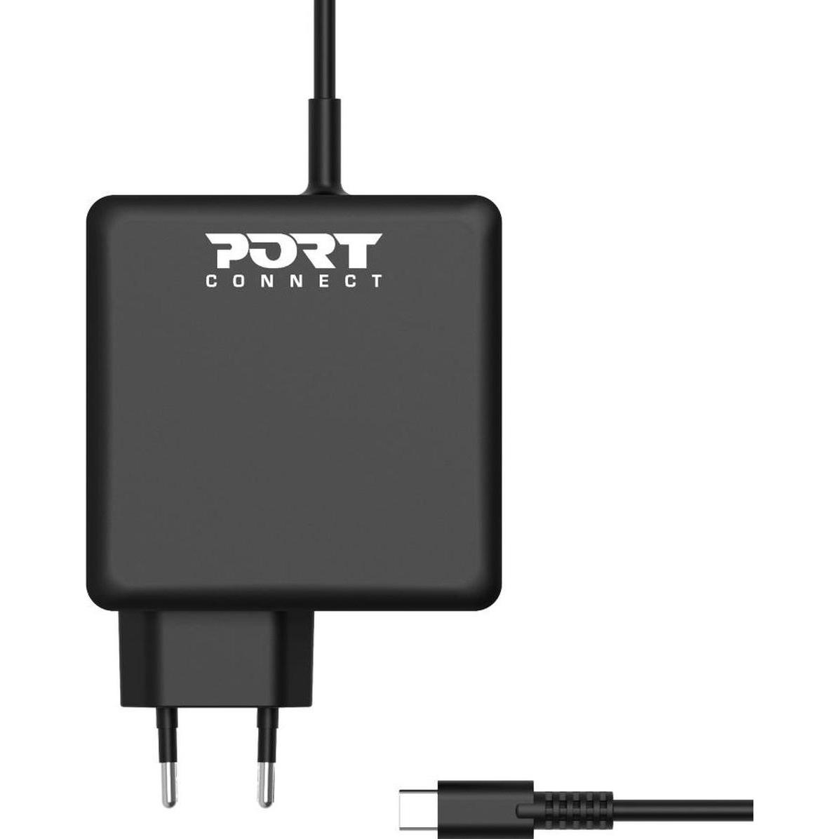 Port Designs 900097B-EU Caricatore mobile nero (65 W), Caricatore USB, Nero