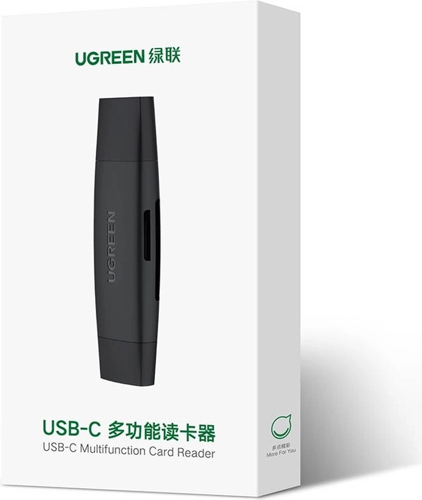 Actual product image Ugreen CM304 USB + USB-C Adapter Card Reader SD + microSD (black) (USB-C)