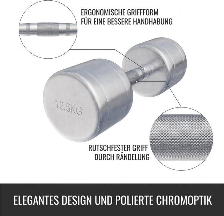 Image du produit Gorilla Sports Chrom Kurzhanteln (2 x 12,5 kg)