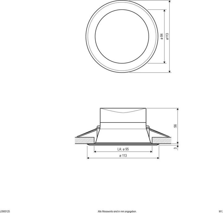 Actual product image EVN LED recessed luminaire (820 lm)