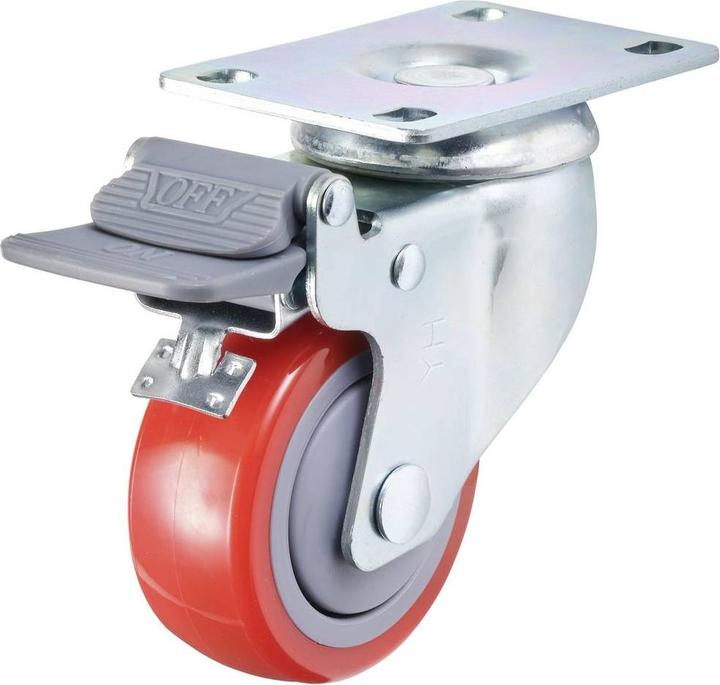 Toolcraft TO-7935651 Swivel castor, can be levelled, 76 mm with screw-on plate