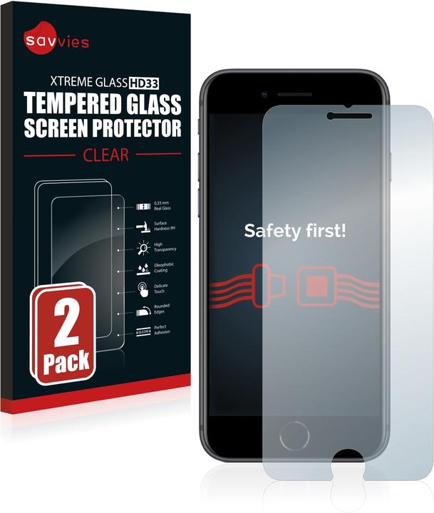 Produktbild Savvies Panzerglas Hartglas Displayschutz (2 Stk., Apple iPhone 8)