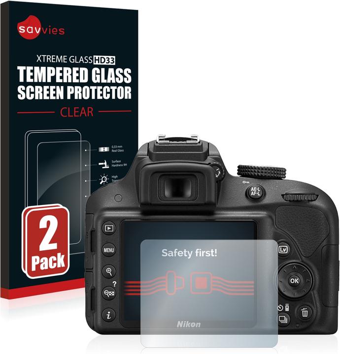 Actual product image Savvies Tempered Glass (Screen protector, D3300)